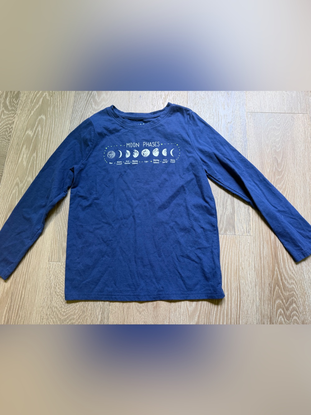 Navy Moon Phases Long Sleeve Tee